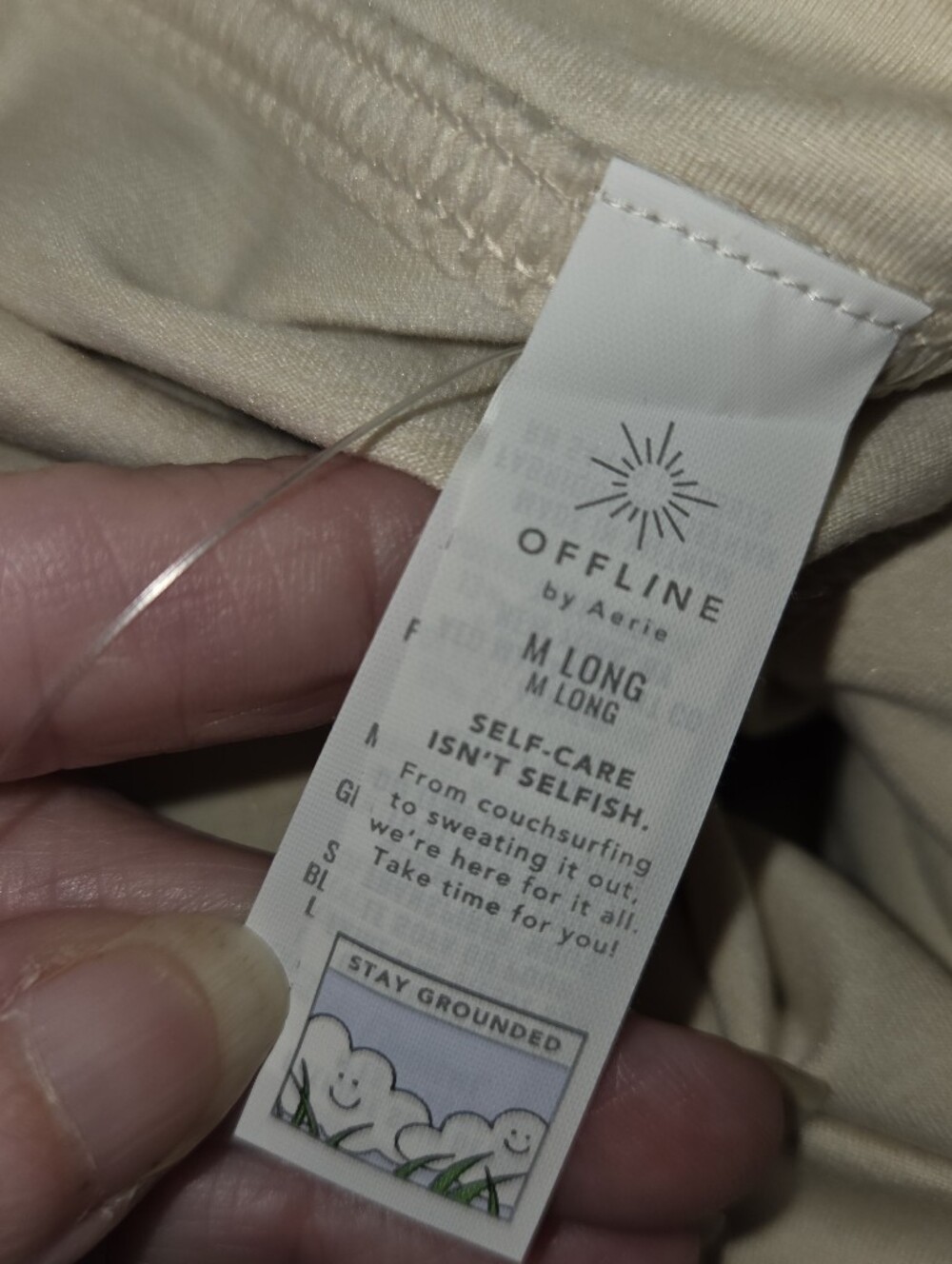 aerie Offline Wide-Leg The Hugger Trousers in Cream Woman M Long NWT - Picture 11 of 12